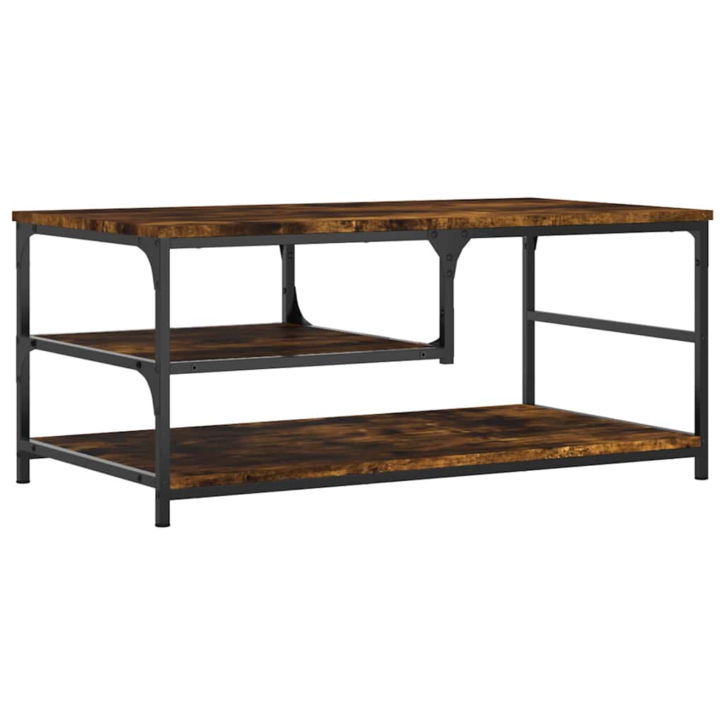 Salontafel 90x49x40 cm bewerkt hout gerookt eikenkleurig