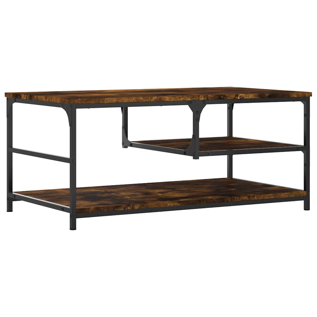 Salontafel 90x49x40 cm bewerkt hout gerookt eikenkleurig
