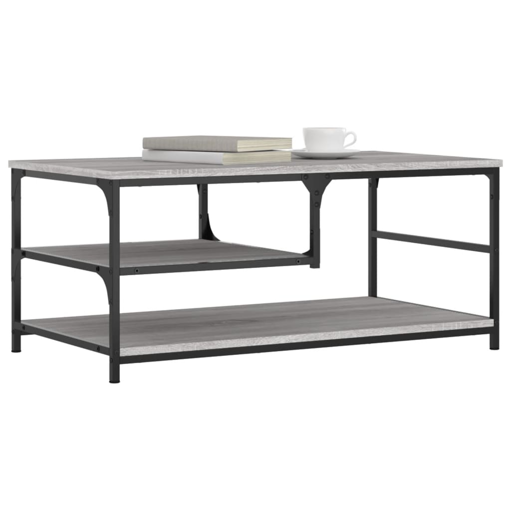 Salontafel 90x49x40 cm bewerkt hout grijs sonoma eikenkleurig