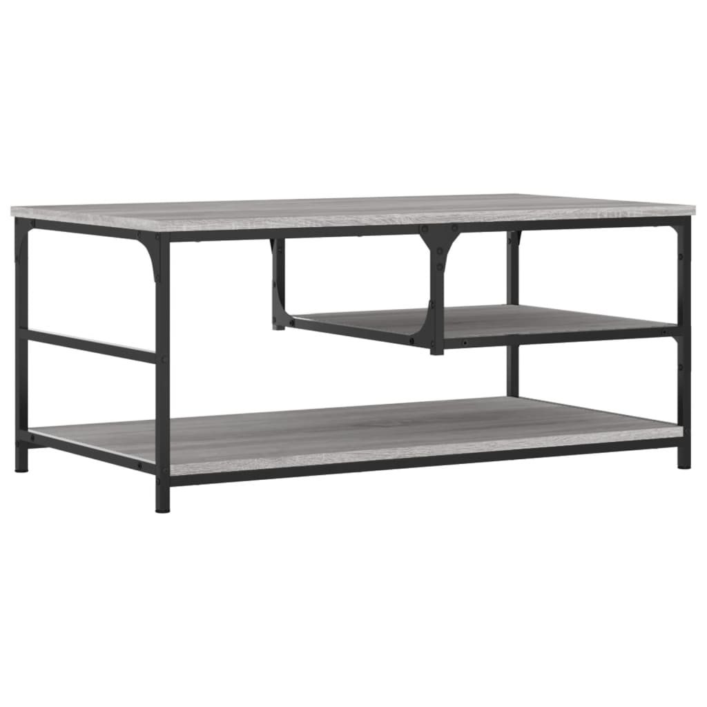 Salontafel 90x49x40 cm bewerkt hout grijs sonoma eikenkleurig