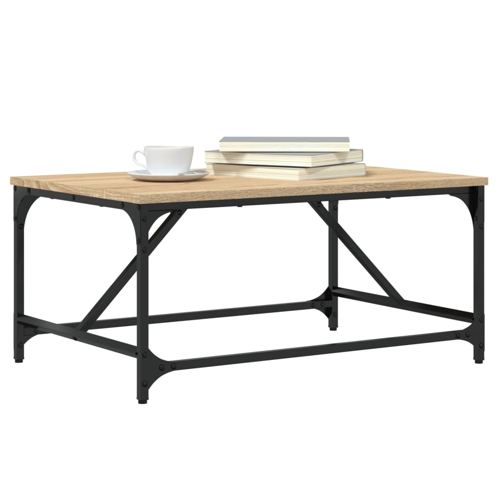 Salontafel 75x50x35 cm bewerkt hout sonoma eikenkleurig is nu te koop bij PeponiXL, paradijselijk wonen!
