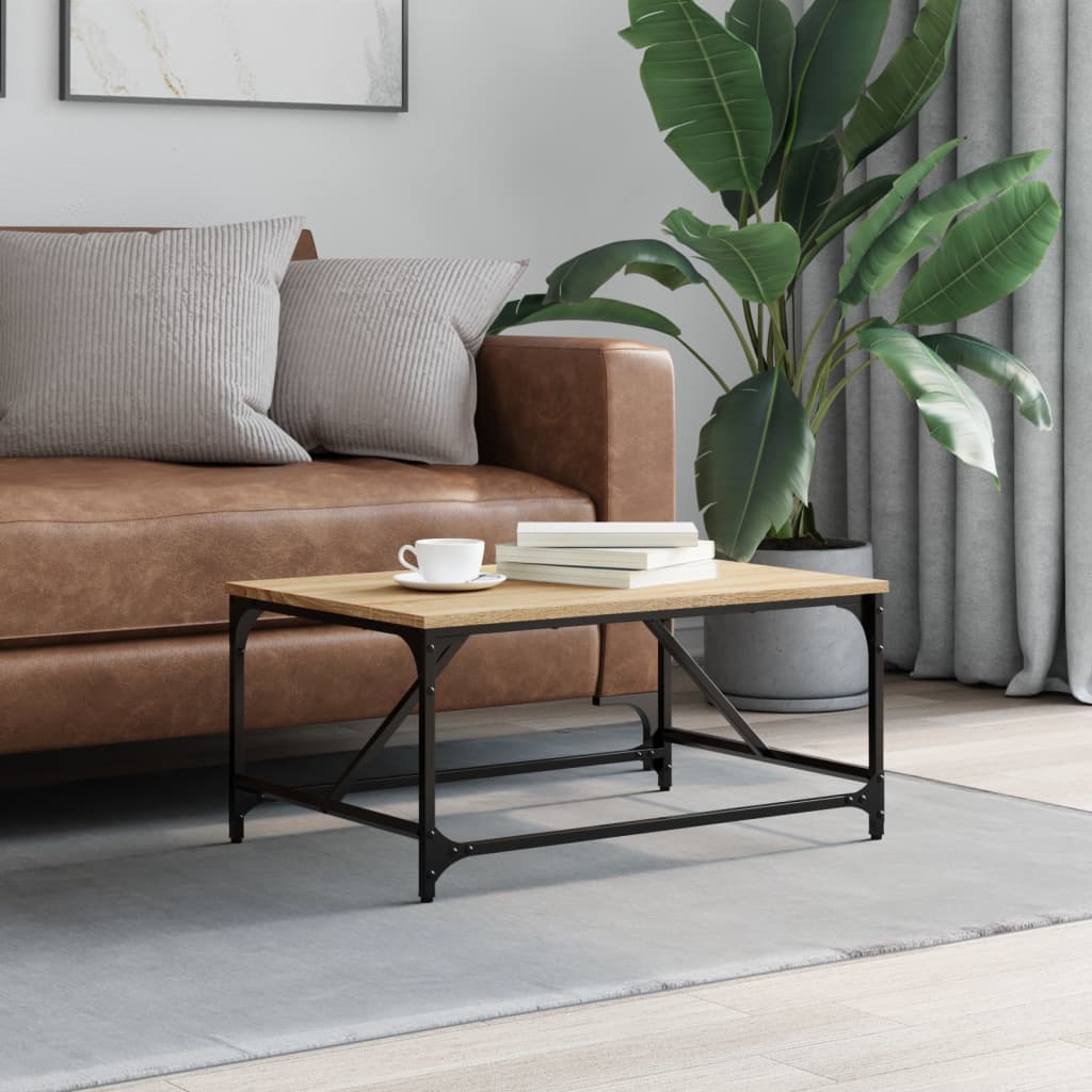 Salontafel 75x50x35 cm bewerkt hout sonoma eikenkleurig is nu te koop bij PeponiXL, paradijselijk wonen!