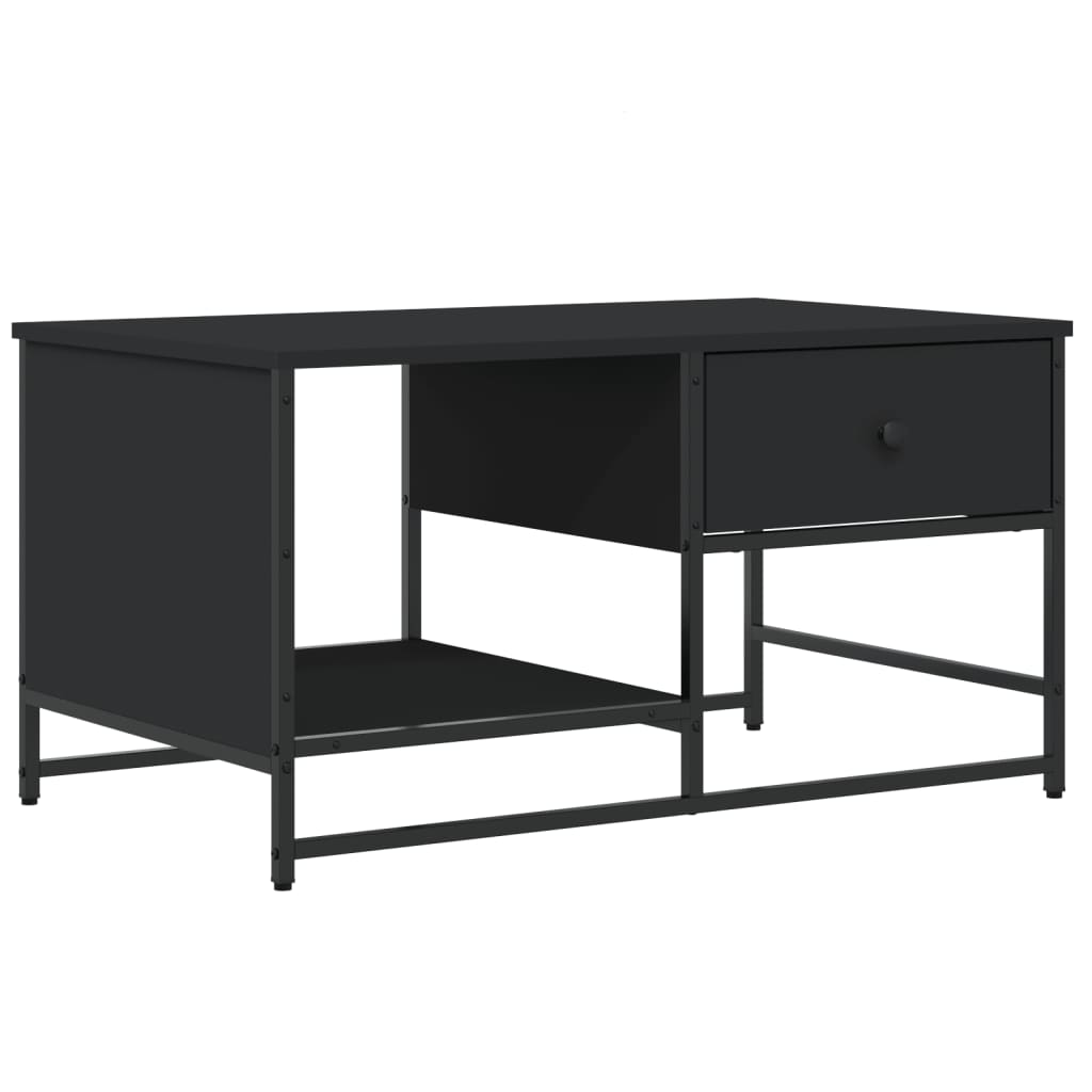 Salontafel 85,5x51x45 cm bewerkt hout zwart is nu te koop bij PeponiXL, paradijselijk wonen!