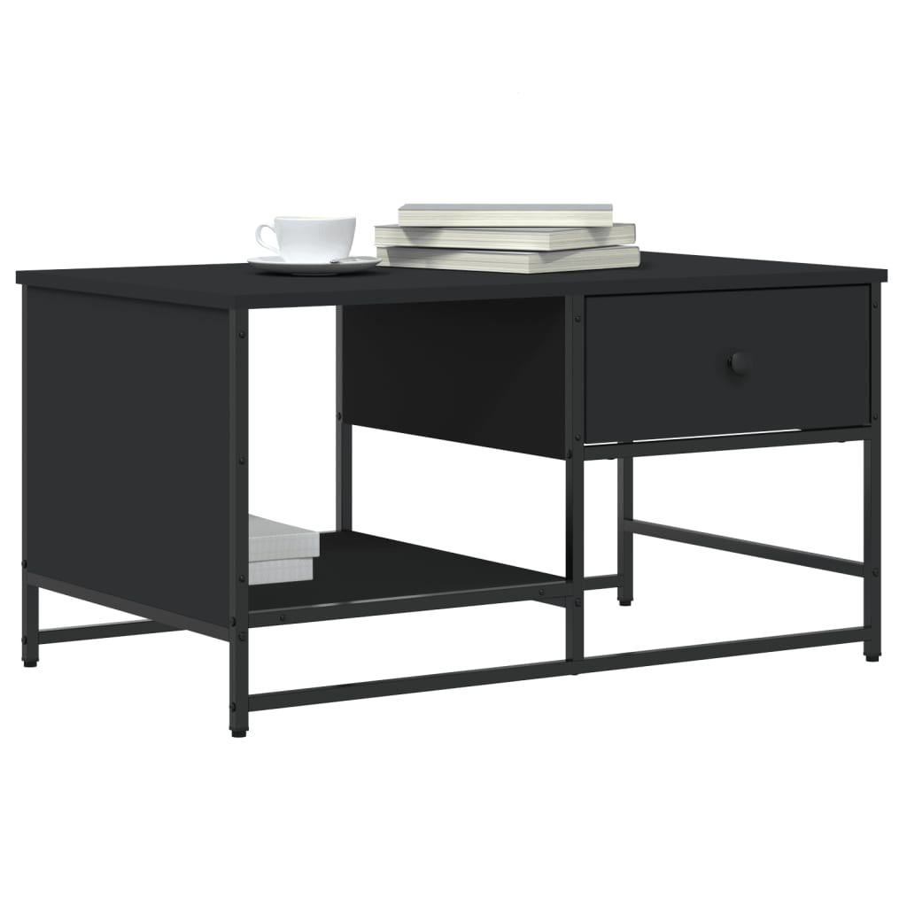 Salontafel 85,5x51x45 cm bewerkt hout zwart is nu te koop bij PeponiXL, paradijselijk wonen!