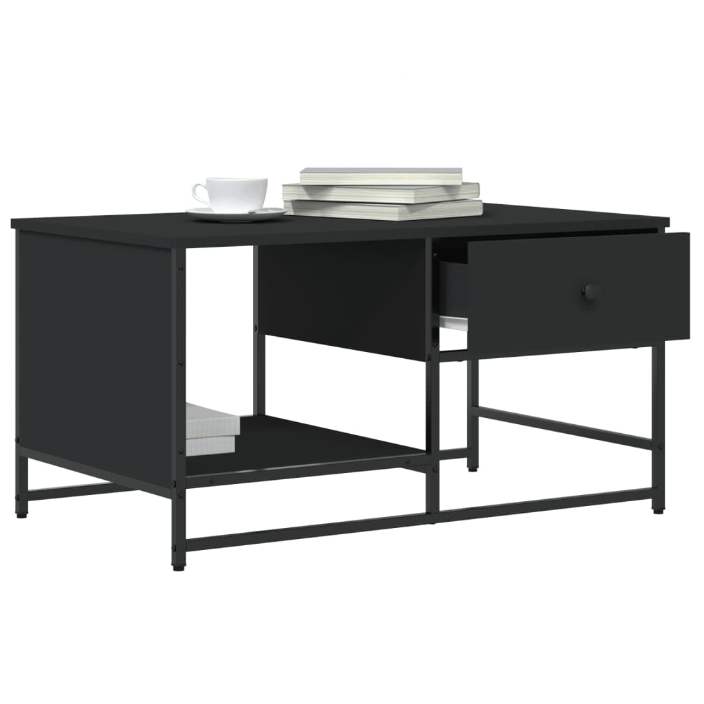 Salontafel 85,5x51x45 cm bewerkt hout zwart is nu te koop bij PeponiXL, paradijselijk wonen!