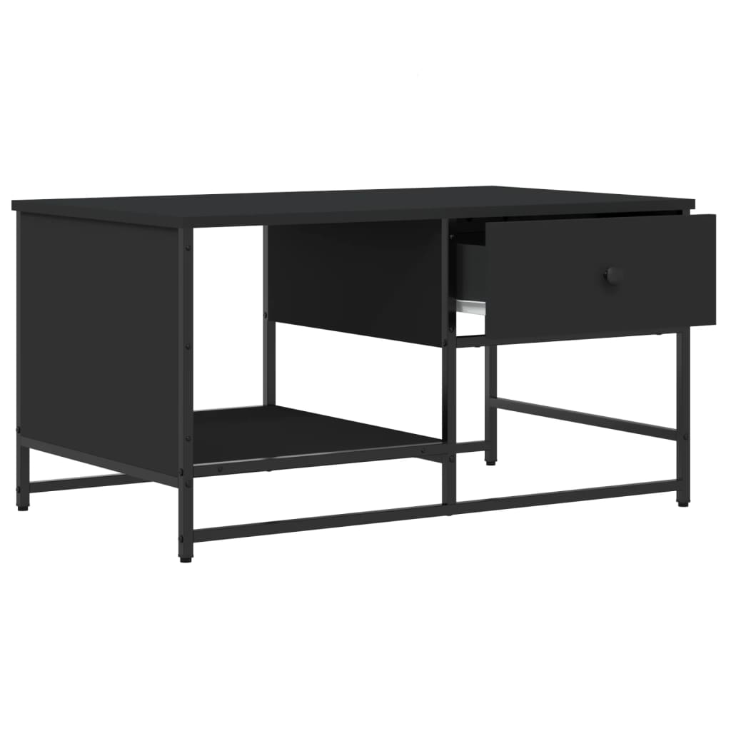 Salontafel 85,5x51x45 cm bewerkt hout zwart is nu te koop bij PeponiXL, paradijselijk wonen!