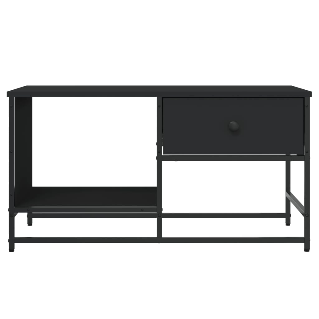 Salontafel 85,5x51x45 cm bewerkt hout zwart is nu te koop bij PeponiXL, paradijselijk wonen!