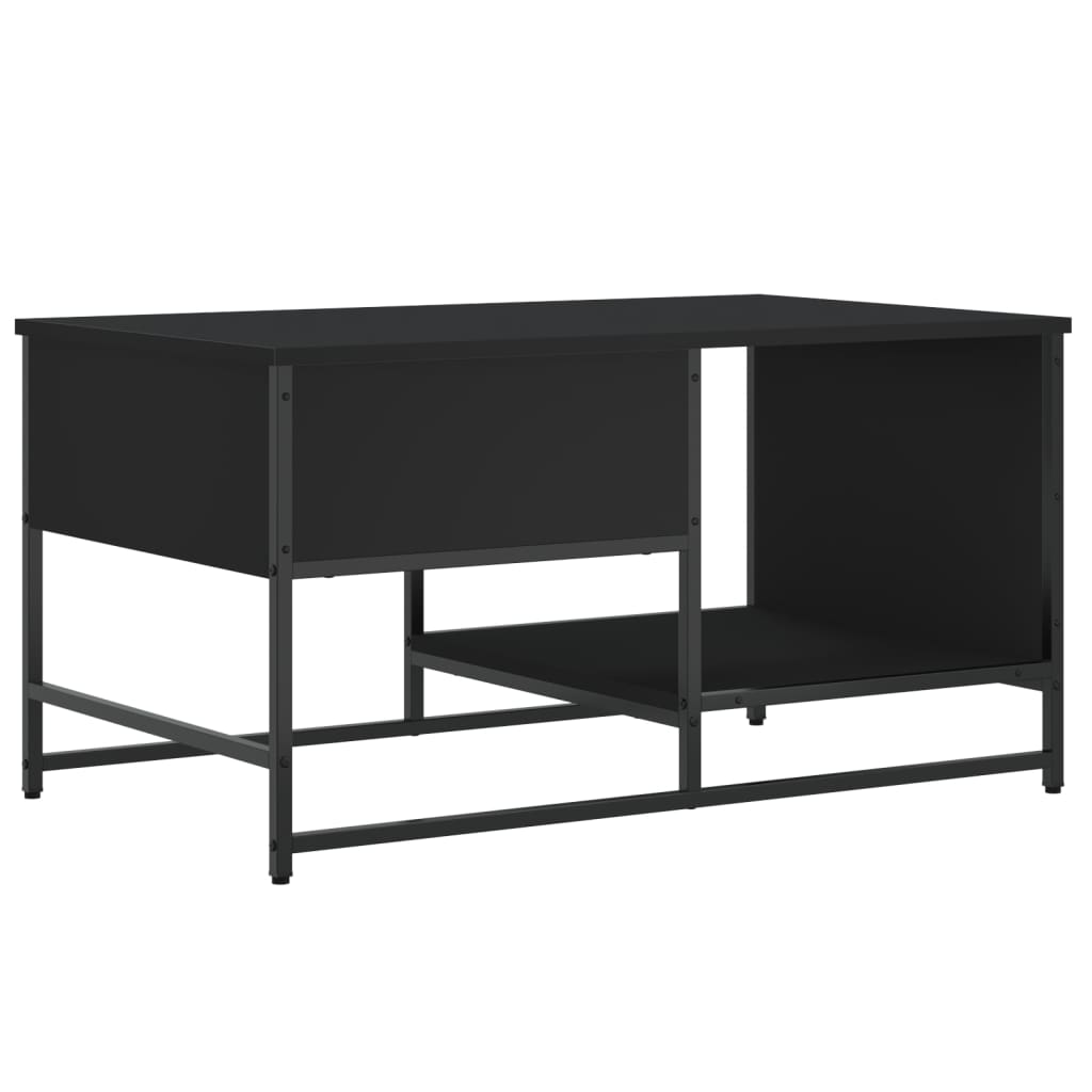 Salontafel 85,5x51x45 cm bewerkt hout zwart is nu te koop bij PeponiXL, paradijselijk wonen!