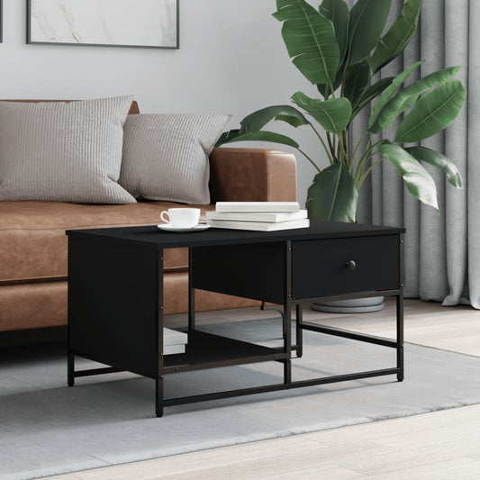 Salontafel 85,5x51x45 cm bewerkt hout zwart is nu te koop bij PeponiXL, paradijselijk wonen!