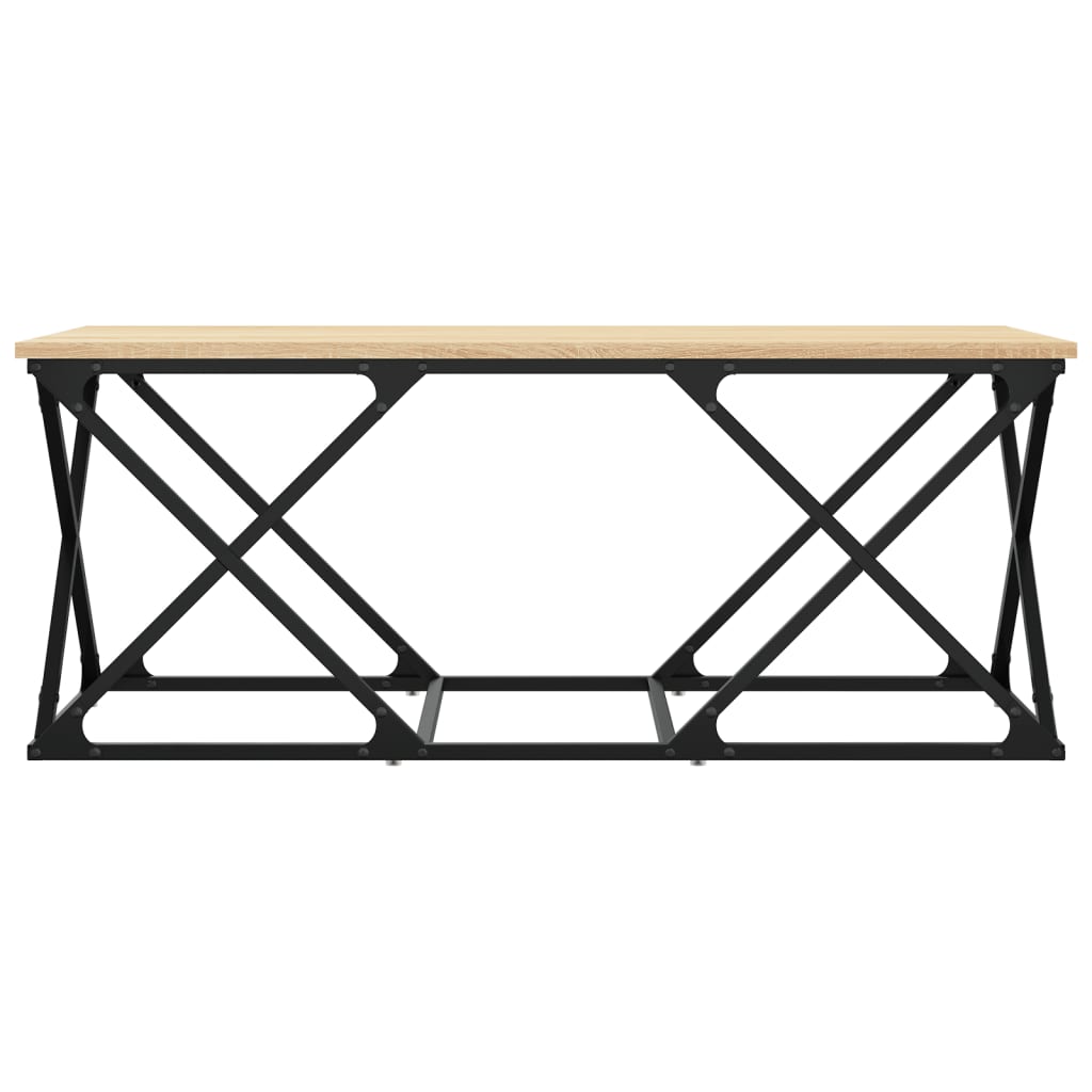 Salontafel 100x49x40 cm bewerkt hout sonoma eikenkleurig is nu te koop bij PeponiXL, paradijselijk wonen!