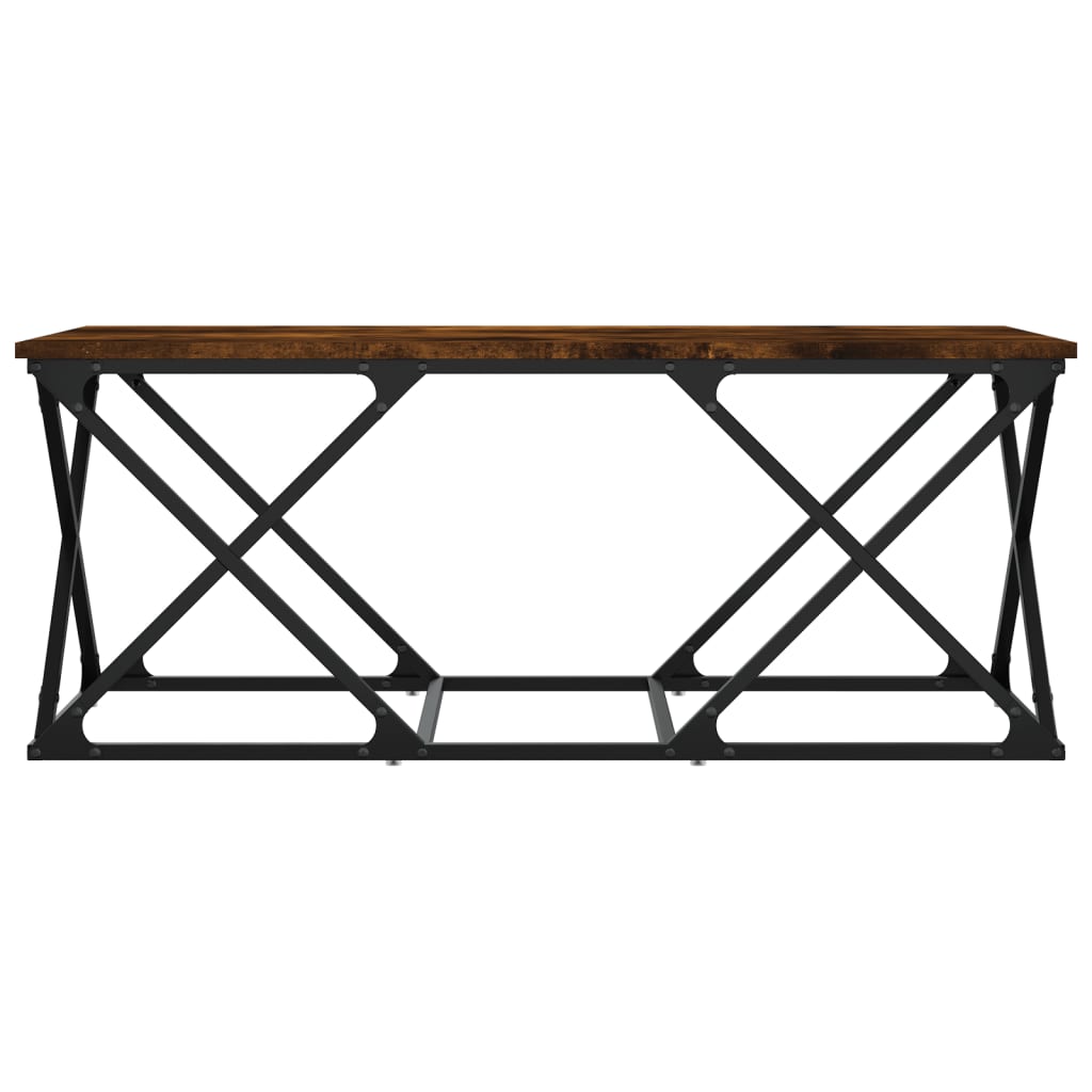 Salontafel 100x49x40 cm bewerkt hout gerookt eikenkleurig is nu te koop bij PeponiXL, paradijselijk wonen!
