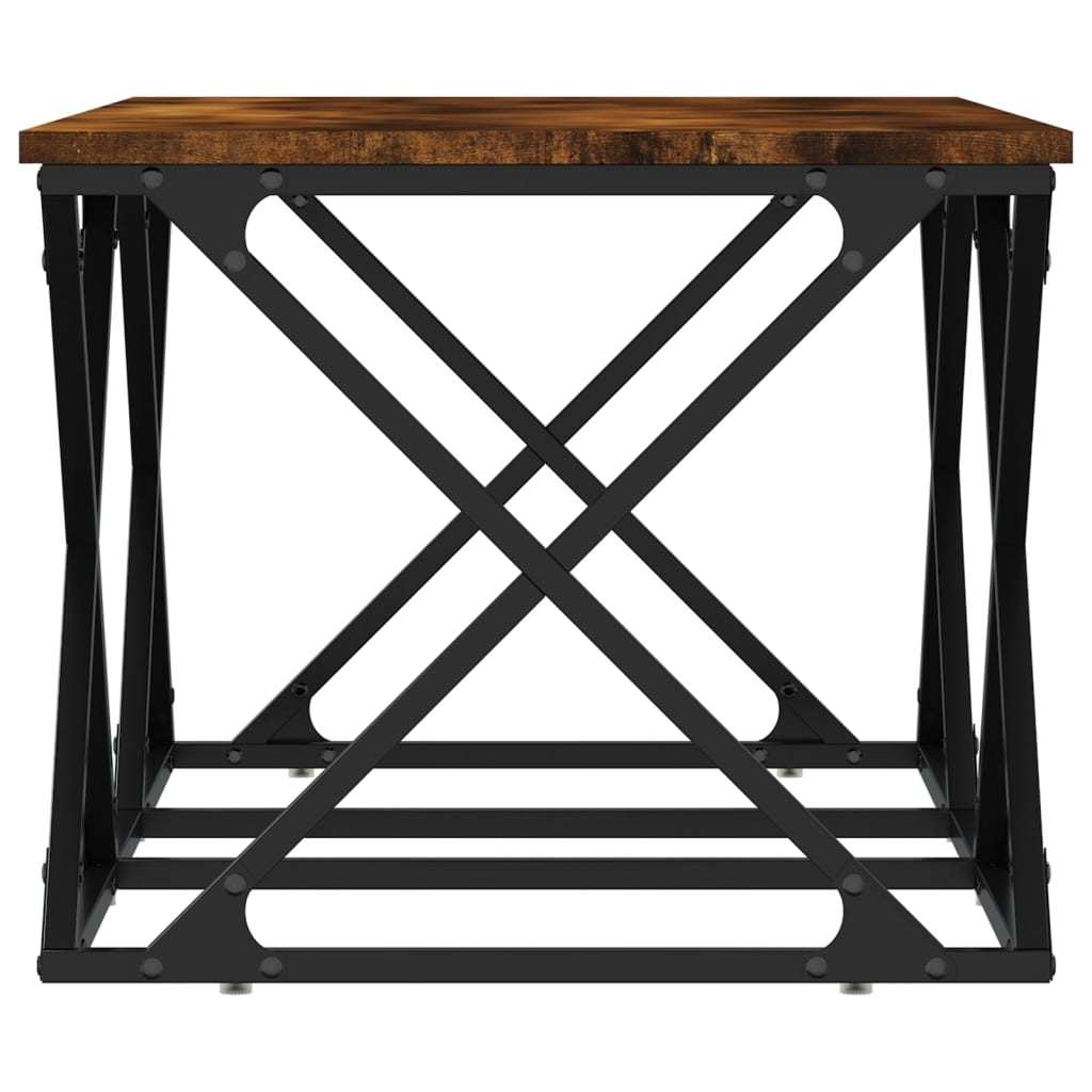 Salontafel 100x49x40 cm bewerkt hout gerookt eikenkleurig is nu te koop bij PeponiXL, paradijselijk wonen!