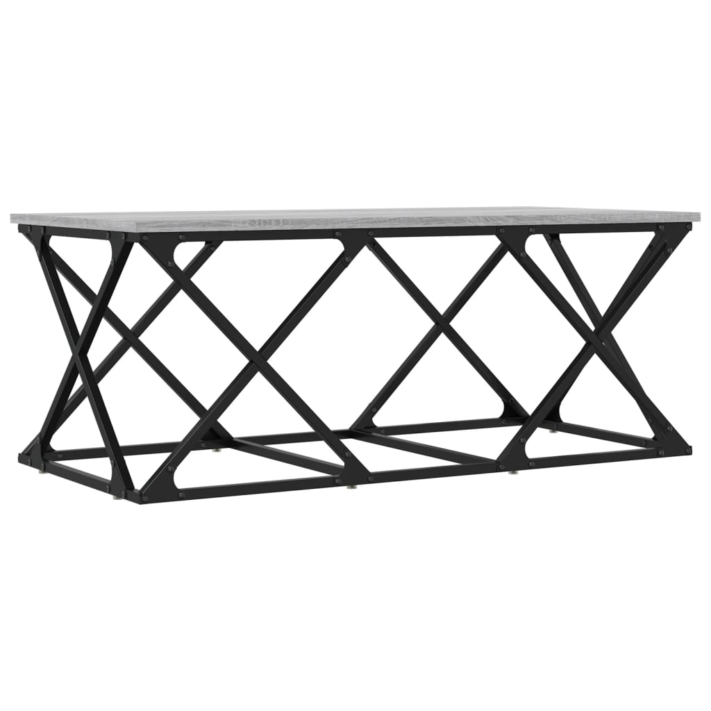Salontafel 100x49x40 cm bewerkt hout grijs sonoma is nu te koop bij PeponiXL, paradijselijk wonen!