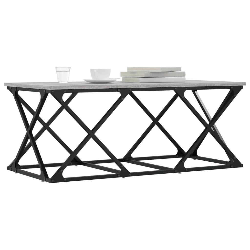 Salontafel 100x49x40 cm bewerkt hout grijs sonoma is nu te koop bij PeponiXL, paradijselijk wonen!