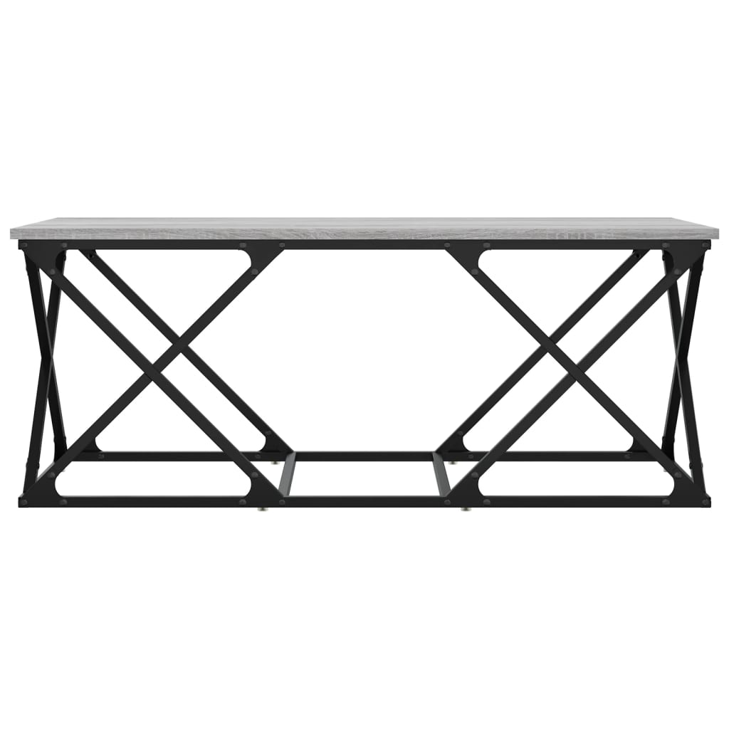 Salontafel 100x49x40 cm bewerkt hout grijs sonoma is nu te koop bij PeponiXL, paradijselijk wonen!