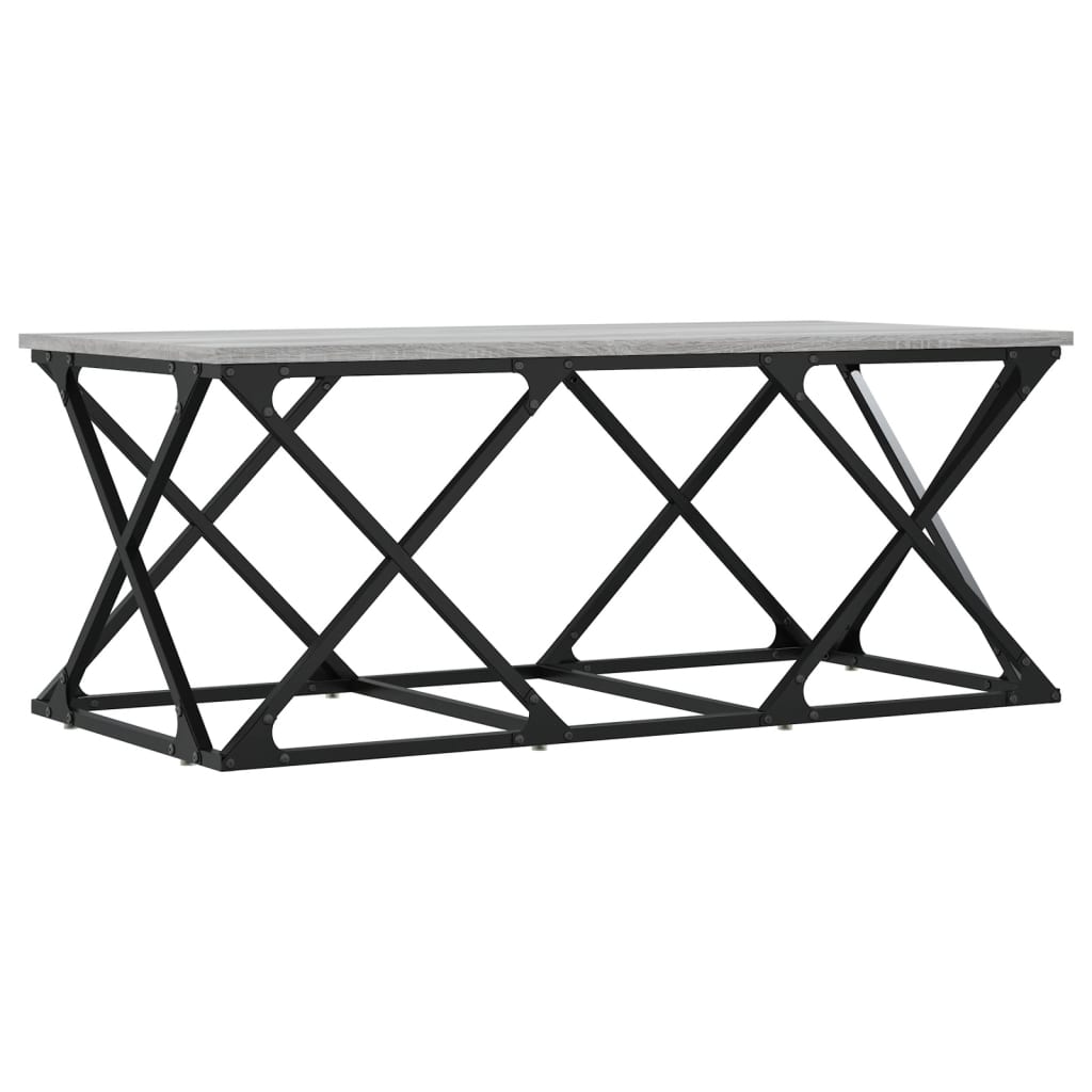 Salontafel 100x49x40 cm bewerkt hout grijs sonoma is nu te koop bij PeponiXL, paradijselijk wonen!