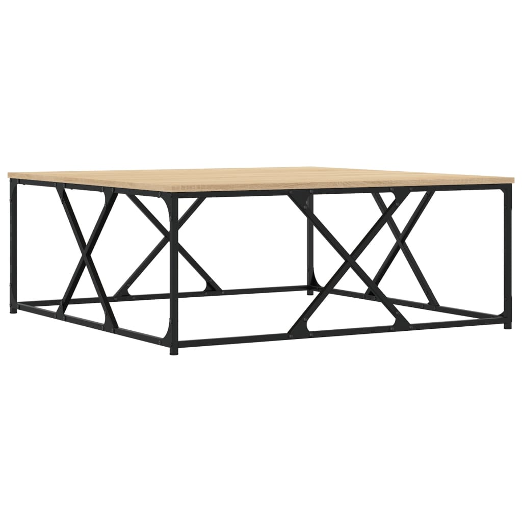 Salontafel 100x100x40 cm bewerkt hout sonoma eikenkleurig is nu te koop bij PeponiXL, paradijselijk wonen!