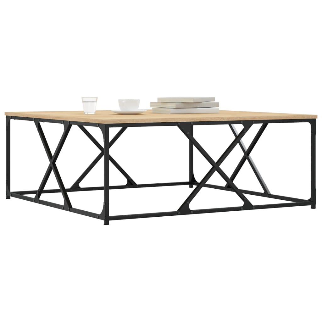 Salontafel 100x100x40 cm bewerkt hout sonoma eikenkleurig is nu te koop bij PeponiXL, paradijselijk wonen!