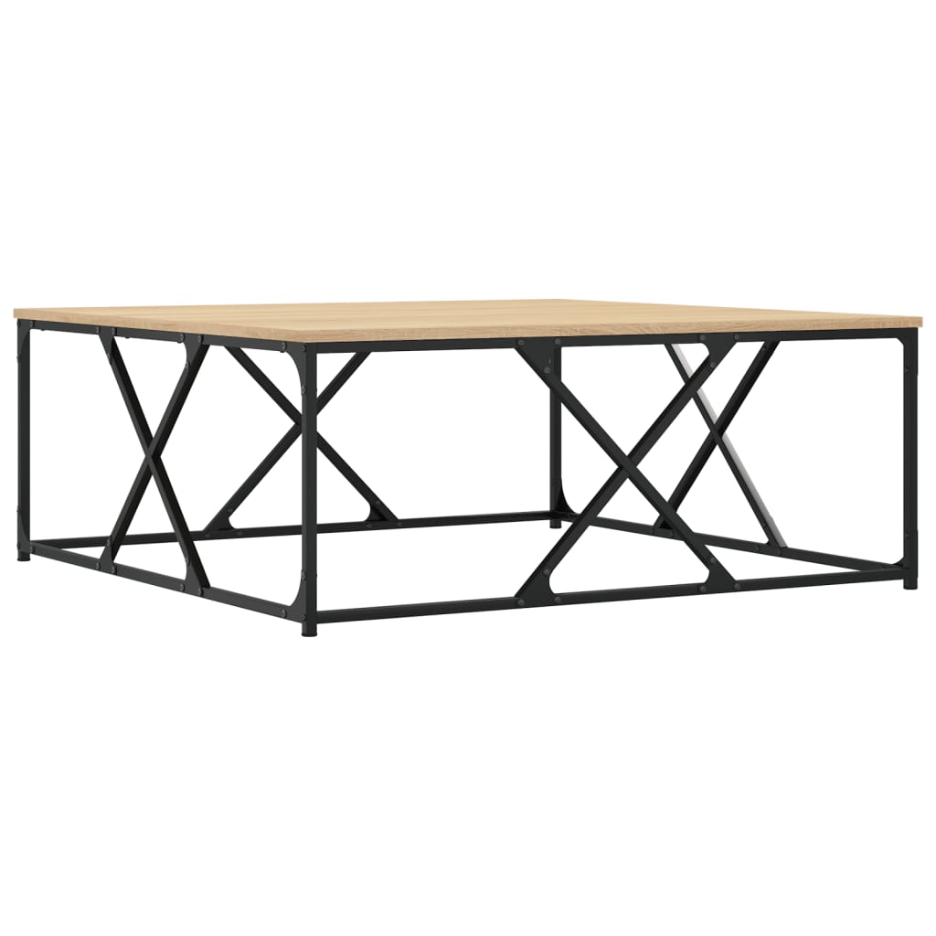 Salontafel 100x100x40 cm bewerkt hout sonoma eikenkleurig is nu te koop bij PeponiXL, paradijselijk wonen!