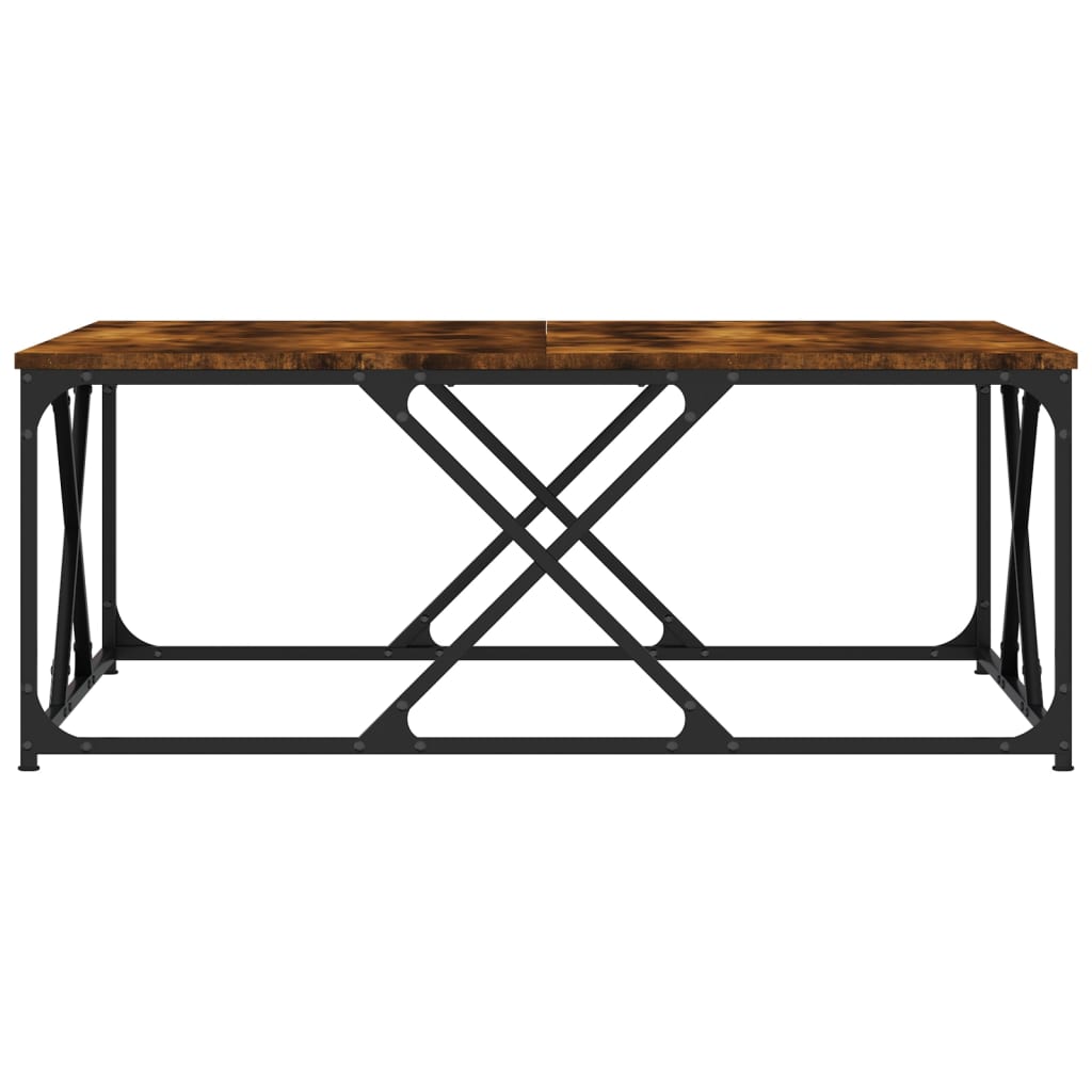 Salontafel 100x100x40 cm bewerkt hout gerookt eikenkleurig is nu te koop bij PeponiXL, paradijselijk wonen!
