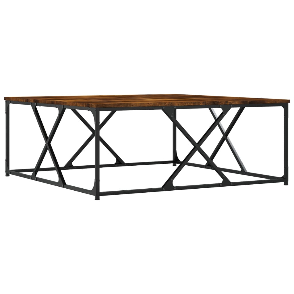 Salontafel 100x100x40 cm bewerkt hout gerookt eikenkleurig is nu te koop bij PeponiXL, paradijselijk wonen!