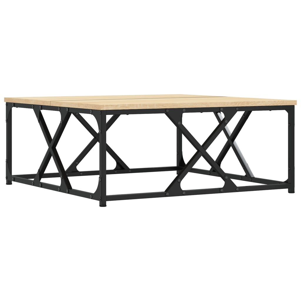 Salontafel 70x70x30 cm bewerkt hout sonoma eikenkleurig is nu te koop bij PeponiXL, paradijselijk wonen!