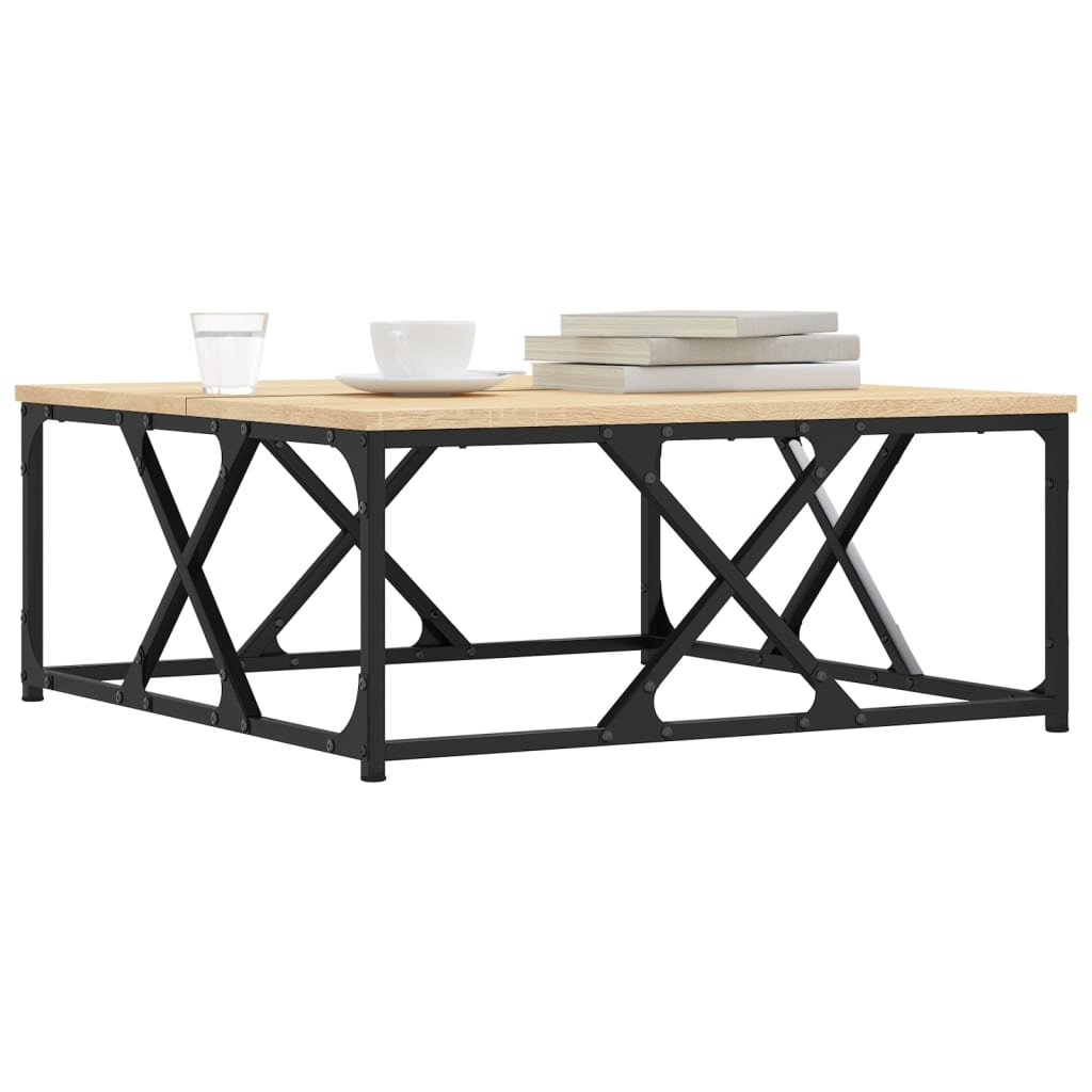 Salontafel 70x70x30 cm bewerkt hout sonoma eikenkleurig is nu te koop bij PeponiXL, paradijselijk wonen!