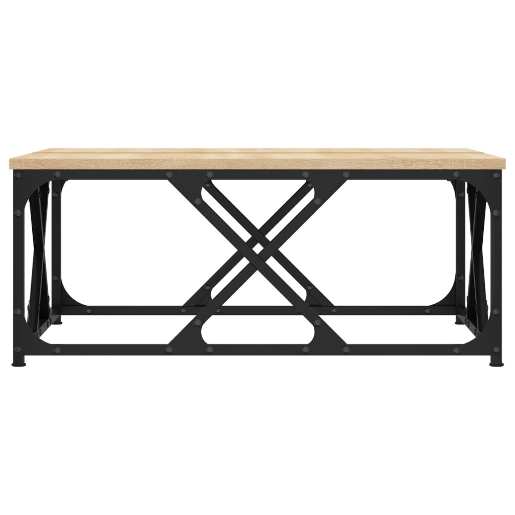 Salontafel 70x70x30 cm bewerkt hout sonoma eikenkleurig is nu te koop bij PeponiXL, paradijselijk wonen!
