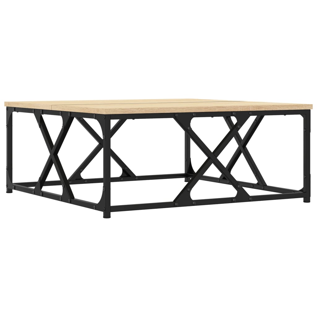 Salontafel 70x70x30 cm bewerkt hout sonoma eikenkleurig is nu te koop bij PeponiXL, paradijselijk wonen!
