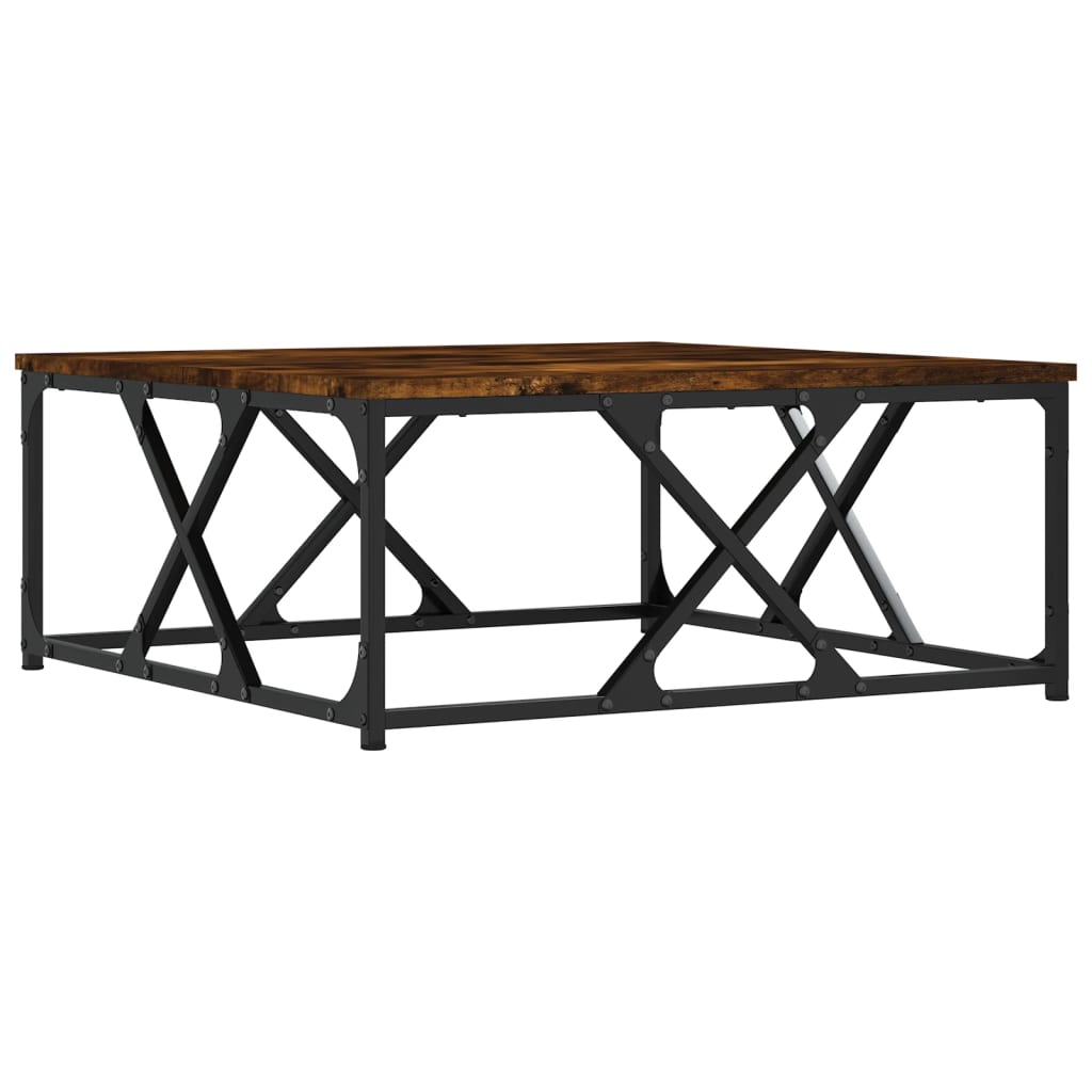 Salontafel 70x70x30 cm bewerkt hout gerookt eikenkleurig is nu te koop bij PeponiXL, paradijselijk wonen!