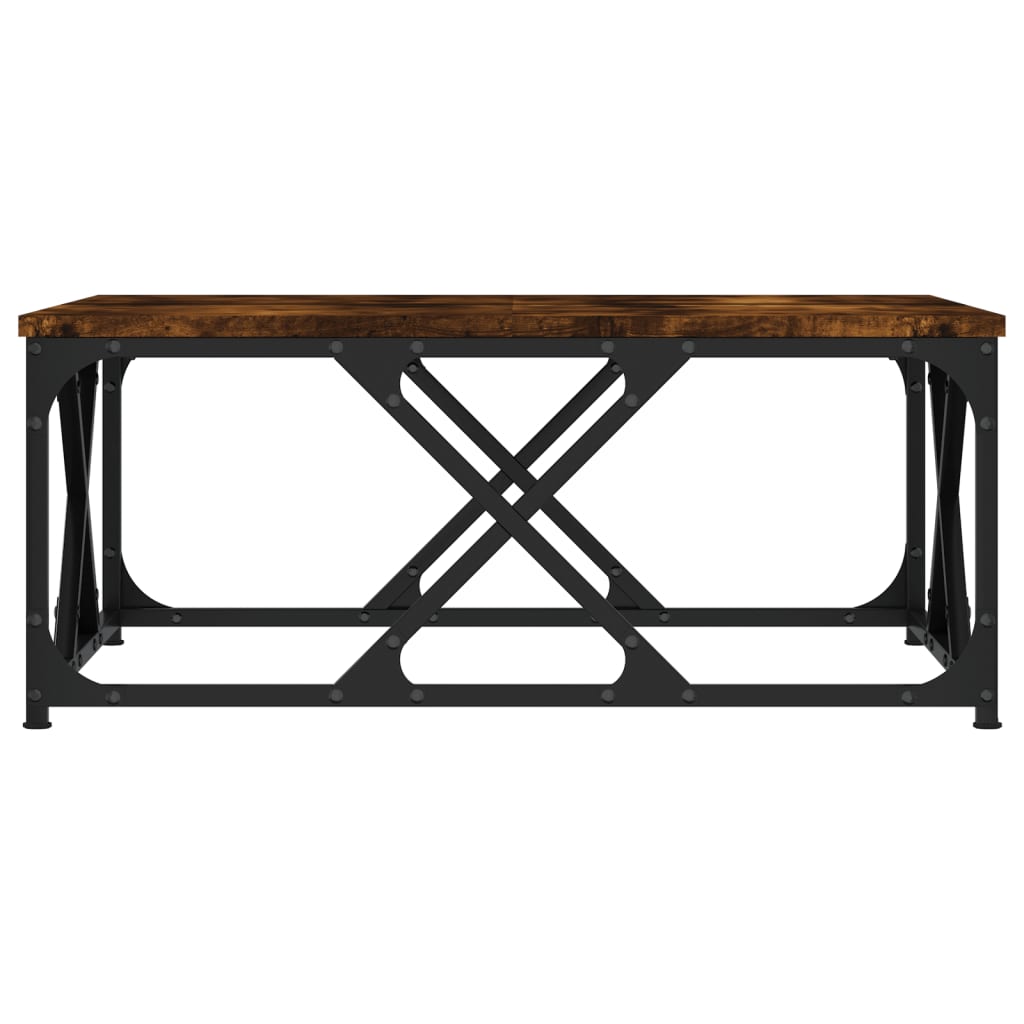 Salontafel 70x70x30 cm bewerkt hout gerookt eikenkleurig is nu te koop bij PeponiXL, paradijselijk wonen!