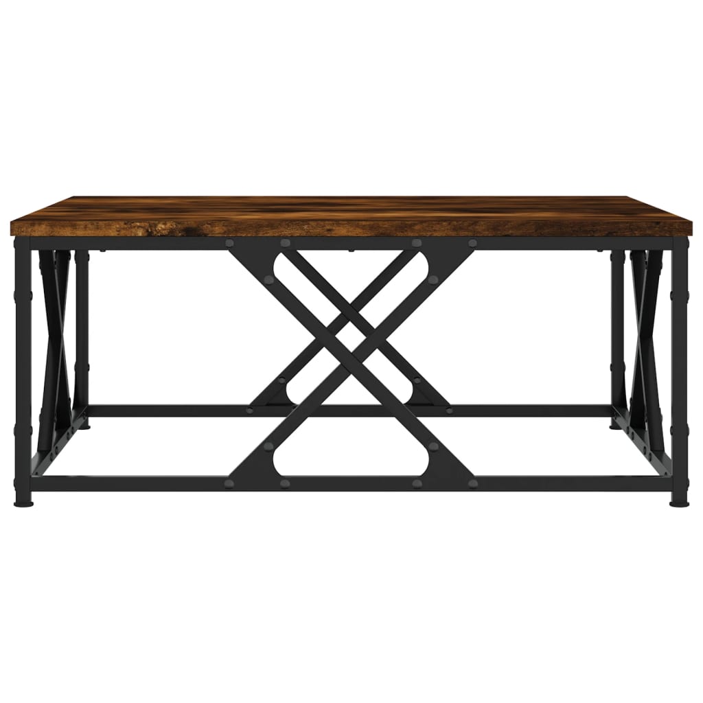 Salontafel 70x70x30 cm bewerkt hout gerookt eikenkleurig is nu te koop bij PeponiXL, paradijselijk wonen!