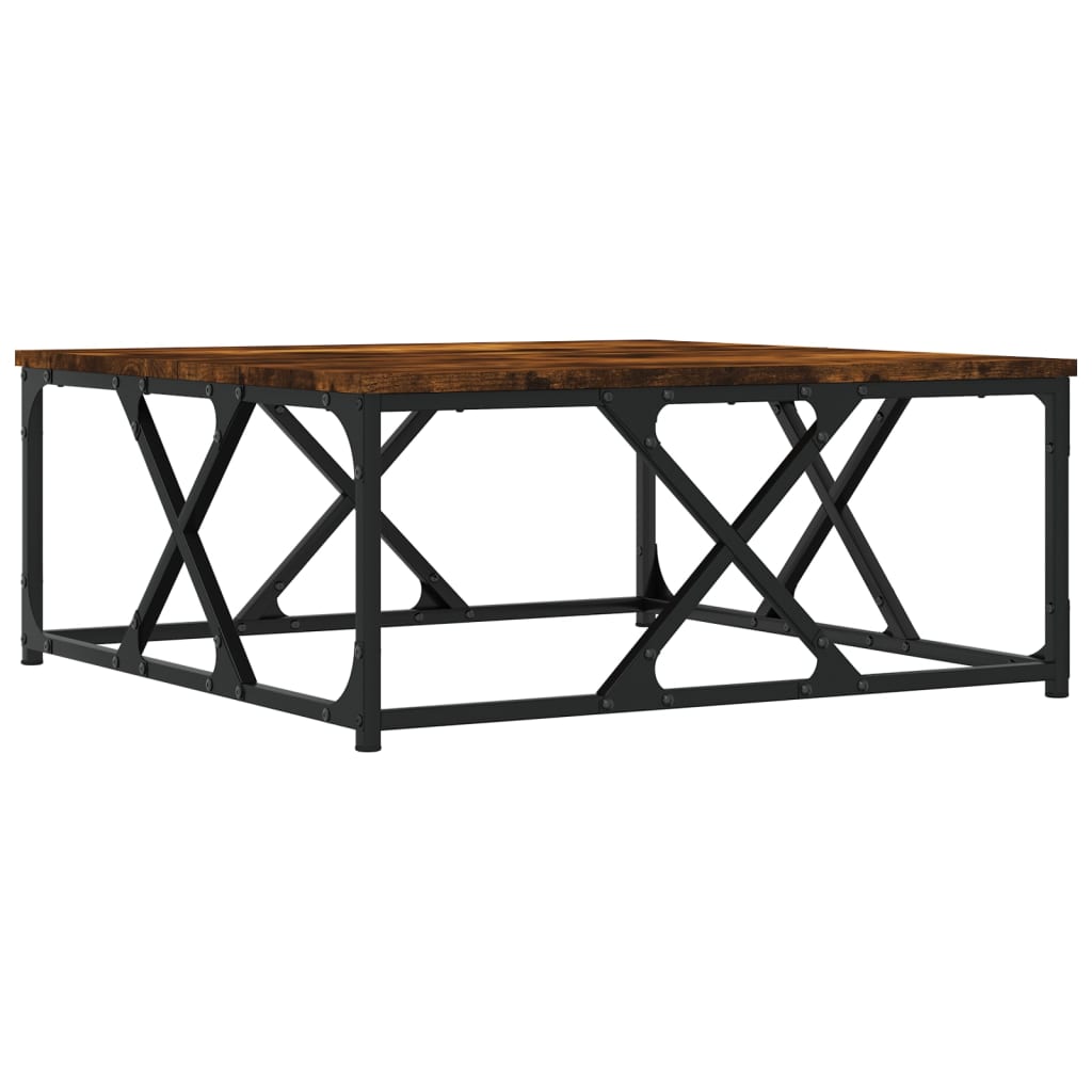 Salontafel 70x70x30 cm bewerkt hout gerookt eikenkleurig is nu te koop bij PeponiXL, paradijselijk wonen!