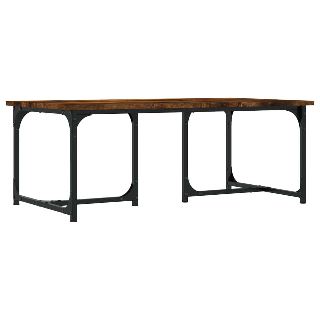 Salontafel 90x50x35 cm bewerkt hout gerookt eikenkleurig is nu te koop bij PeponiXL, paradijselijk wonen!