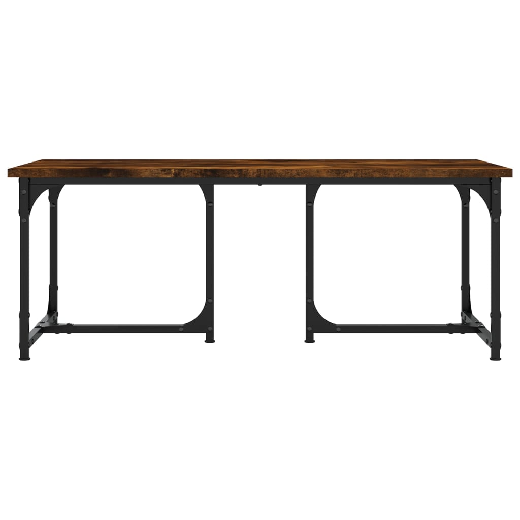 Salontafel 90x50x35 cm bewerkt hout gerookt eikenkleurig is nu te koop bij PeponiXL, paradijselijk wonen!