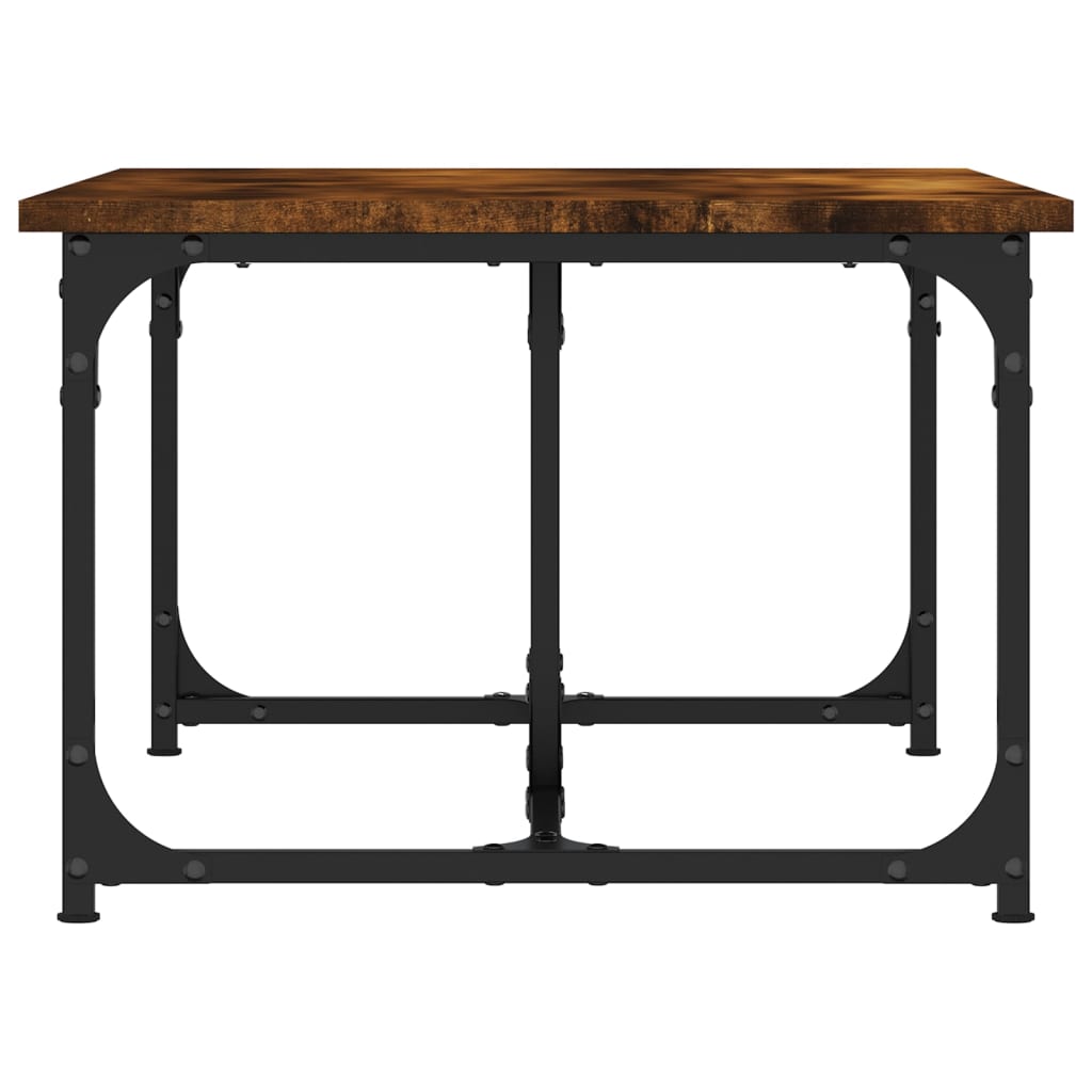 Salontafel 90x50x35 cm bewerkt hout gerookt eikenkleurig is nu te koop bij PeponiXL, paradijselijk wonen!