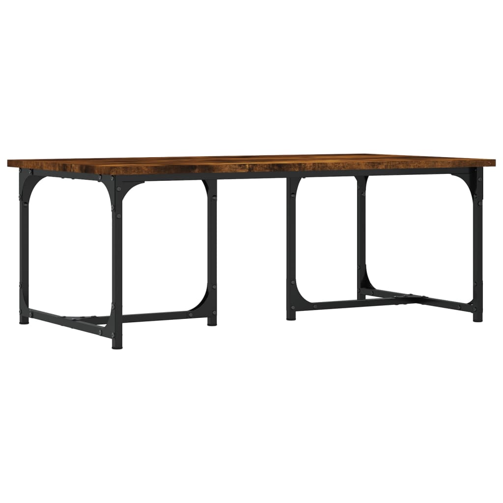 Salontafel 90x50x35 cm bewerkt hout gerookt eikenkleurig is nu te koop bij PeponiXL, paradijselijk wonen!