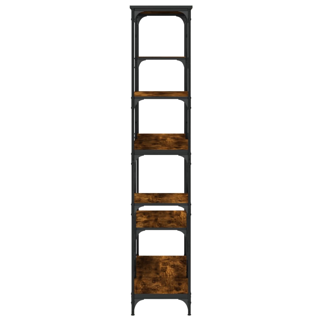 Boekenrek 99x35,5x176 cm bewerkt hout en staal gerookt eiken is nu te koop bij PeponiXL, paradijselijk wonen!