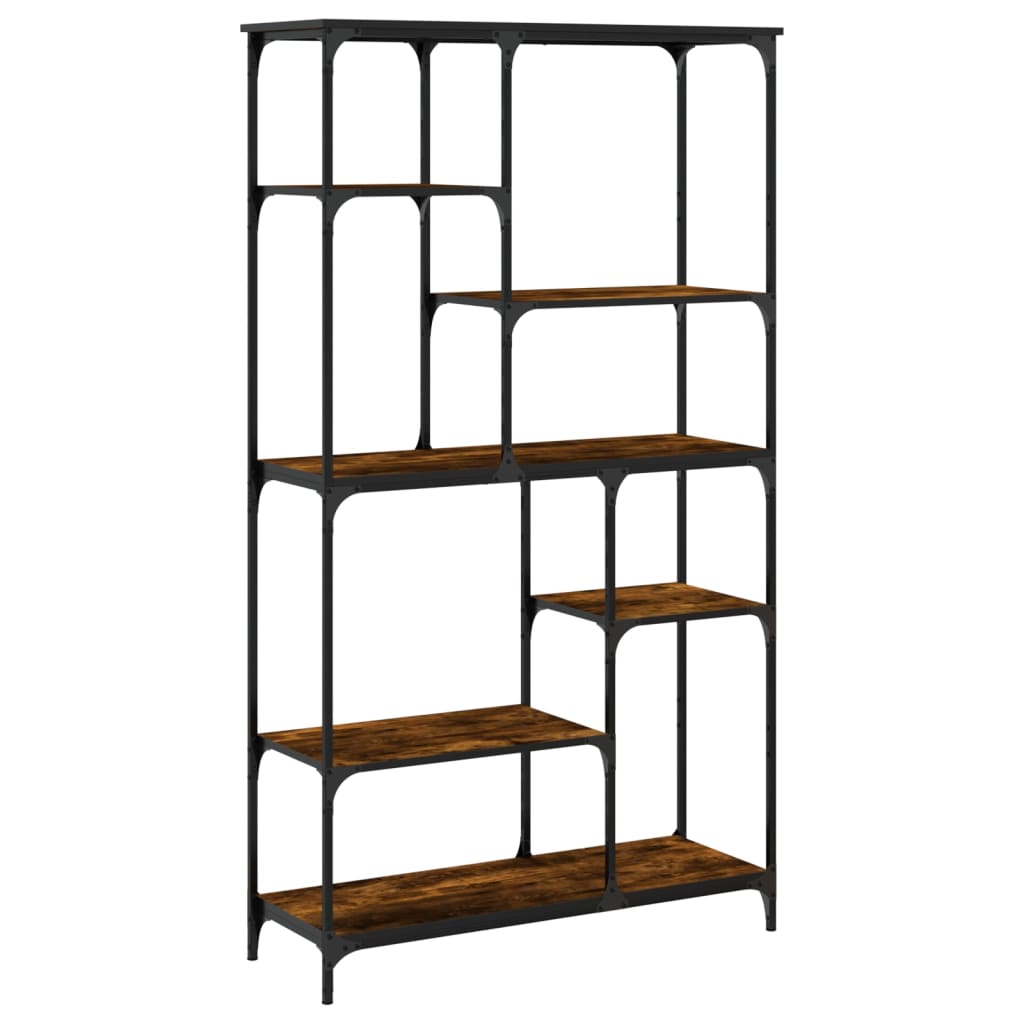 Boekenrek 99x35,5x176 cm bewerkt hout en staal gerookt eiken is nu te koop bij PeponiXL, paradijselijk wonen!