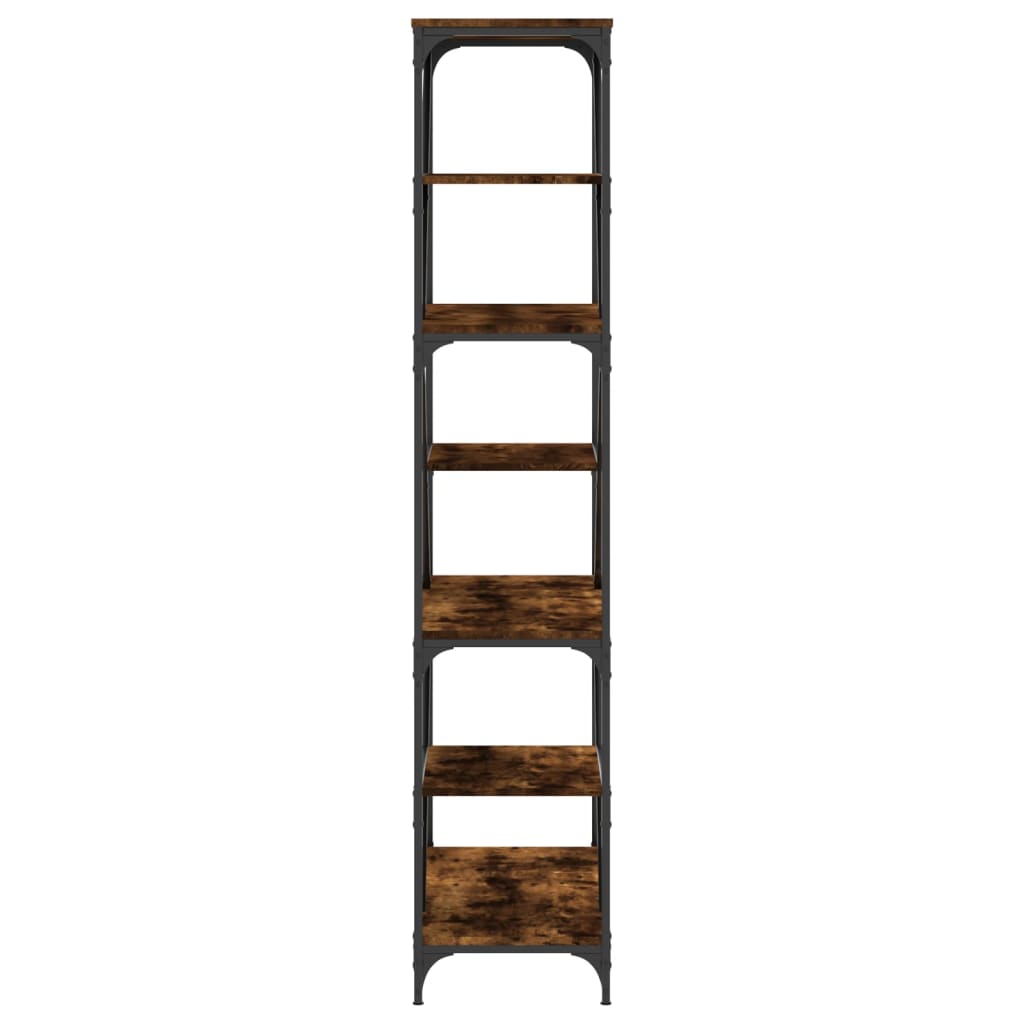 Boekenrek 91x36x176 cm bewerkt hout en staal gerookt eikenkleur is nu te koop bij PeponiXL, paradijselijk wonen!