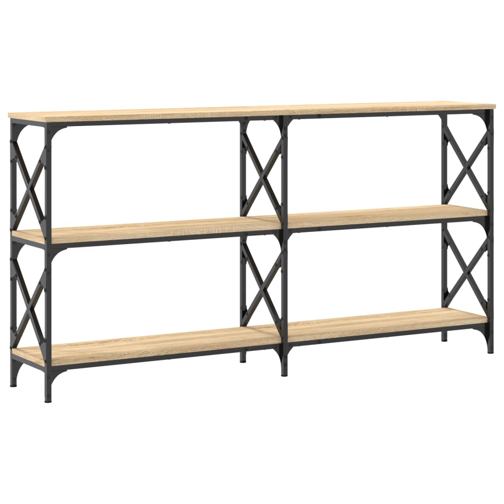 Wandtafel 156x28x80,5 cm bewerkt hout sonoma eikenkleurig is nu te koop bij PeponiXL, paradijselijk wonen!