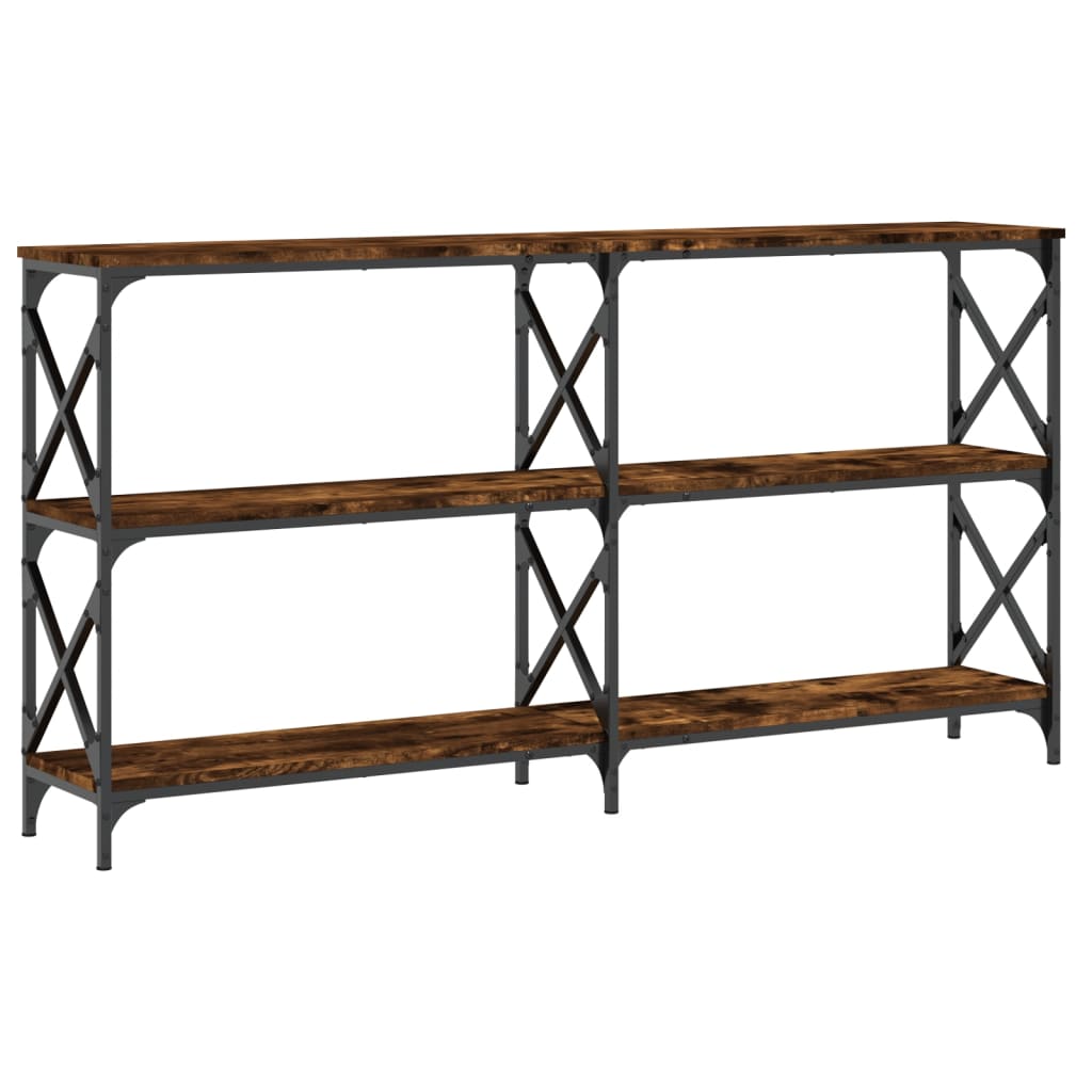 Wandtafel 156x28x80,5 cm bewerkt hout gerookt eikenkleurig is nu te koop bij PeponiXL, paradijselijk wonen!
