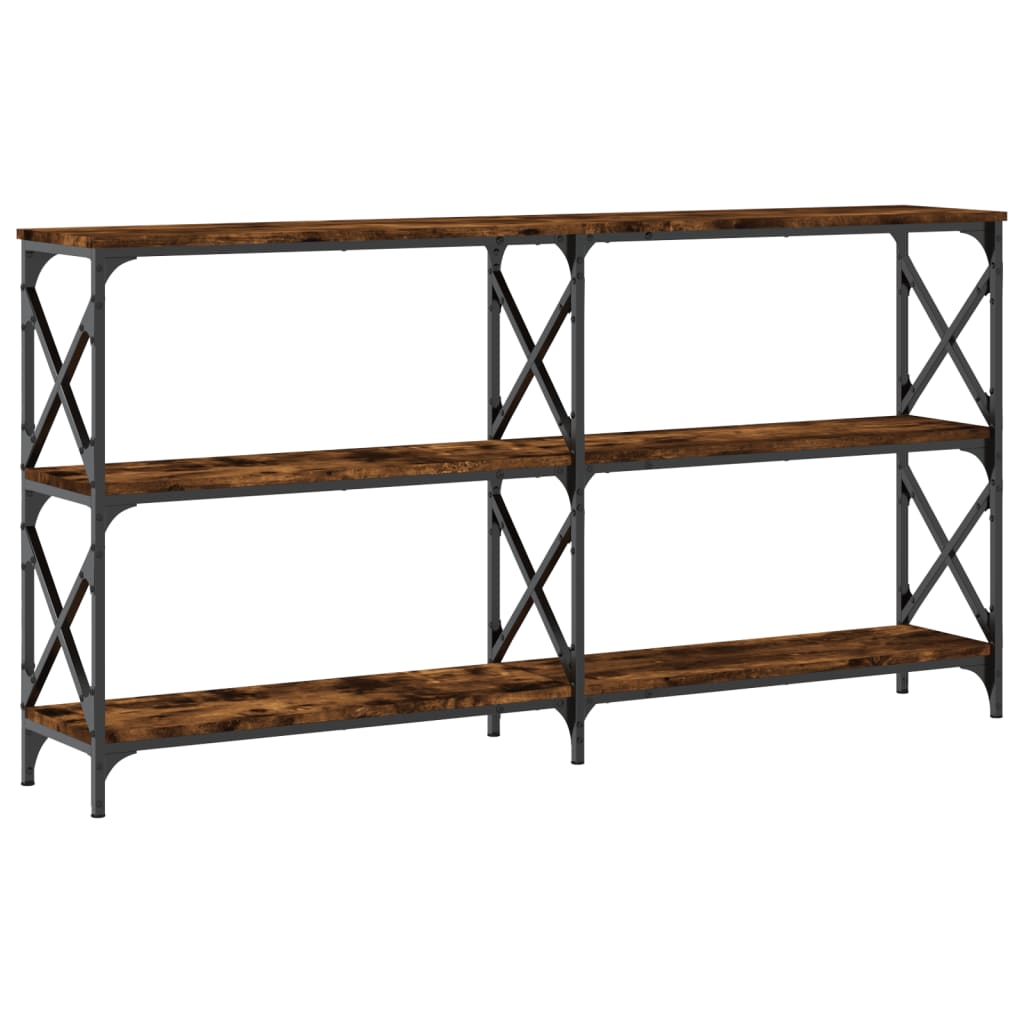 Wandtafel 156x28x80,5 cm bewerkt hout gerookt eikenkleurig is nu te koop bij PeponiXL, paradijselijk wonen!