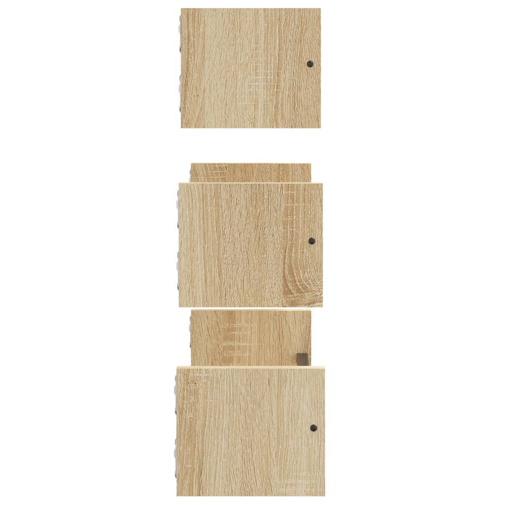 3-delige wandplankenset met stangen Sonoma eiken bewerkt hout is nu te koop bij PeponiXL, paradijselijk wonen!