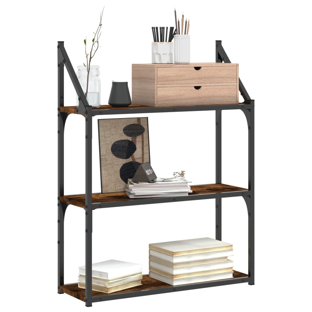 Wandrek 3-laags 60x21x78,5 cm bewerkt hout gerookt eikenkleurig is nu te koop bij PeponiXL, paradijselijk wonen!