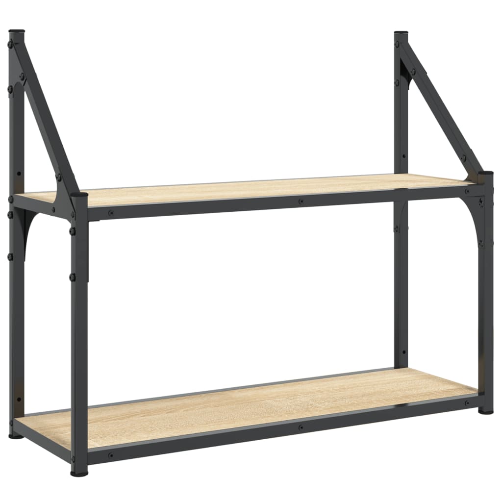Wandplank met 2 lagen Sonoma eikenhout 60x21x51 cm is nu te koop bij PeponiXL, paradijselijk wonen!