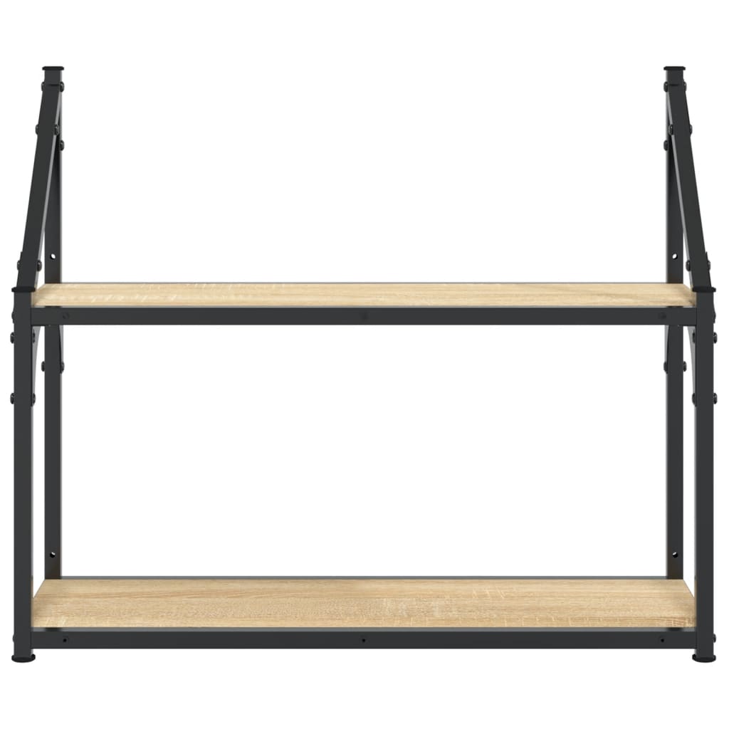 Wandplank met 2 lagen Sonoma eikenhout 60x21x51 cm is nu te koop bij PeponiXL, paradijselijk wonen!