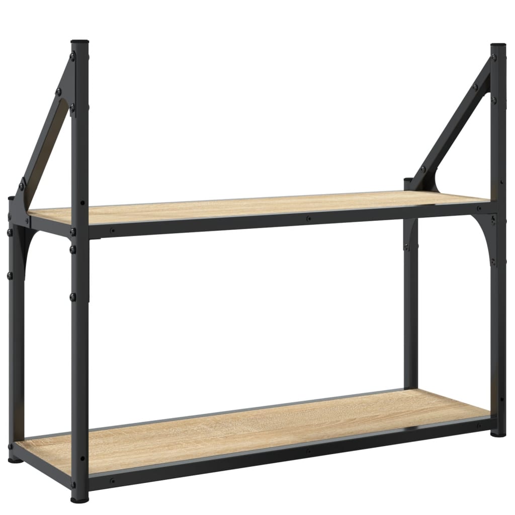 Wandplank met 2 lagen Sonoma eikenhout 60x21x51 cm is nu te koop bij PeponiXL, paradijselijk wonen!