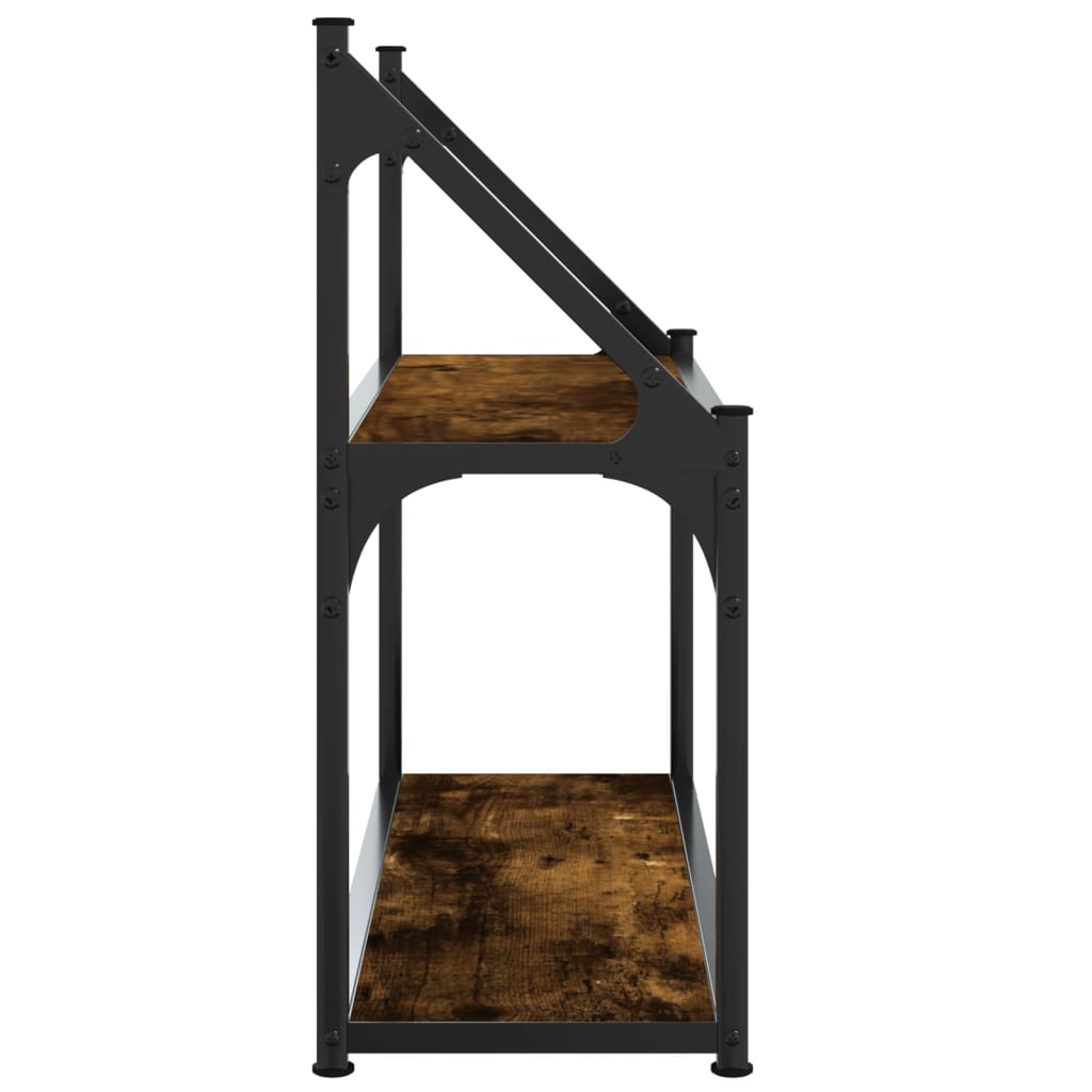 Wandrek 2-laags 60x21x51 cm bewerkt hout gerookt eikenkleurig is nu te koop bij PeponiXL, paradijselijk wonen!