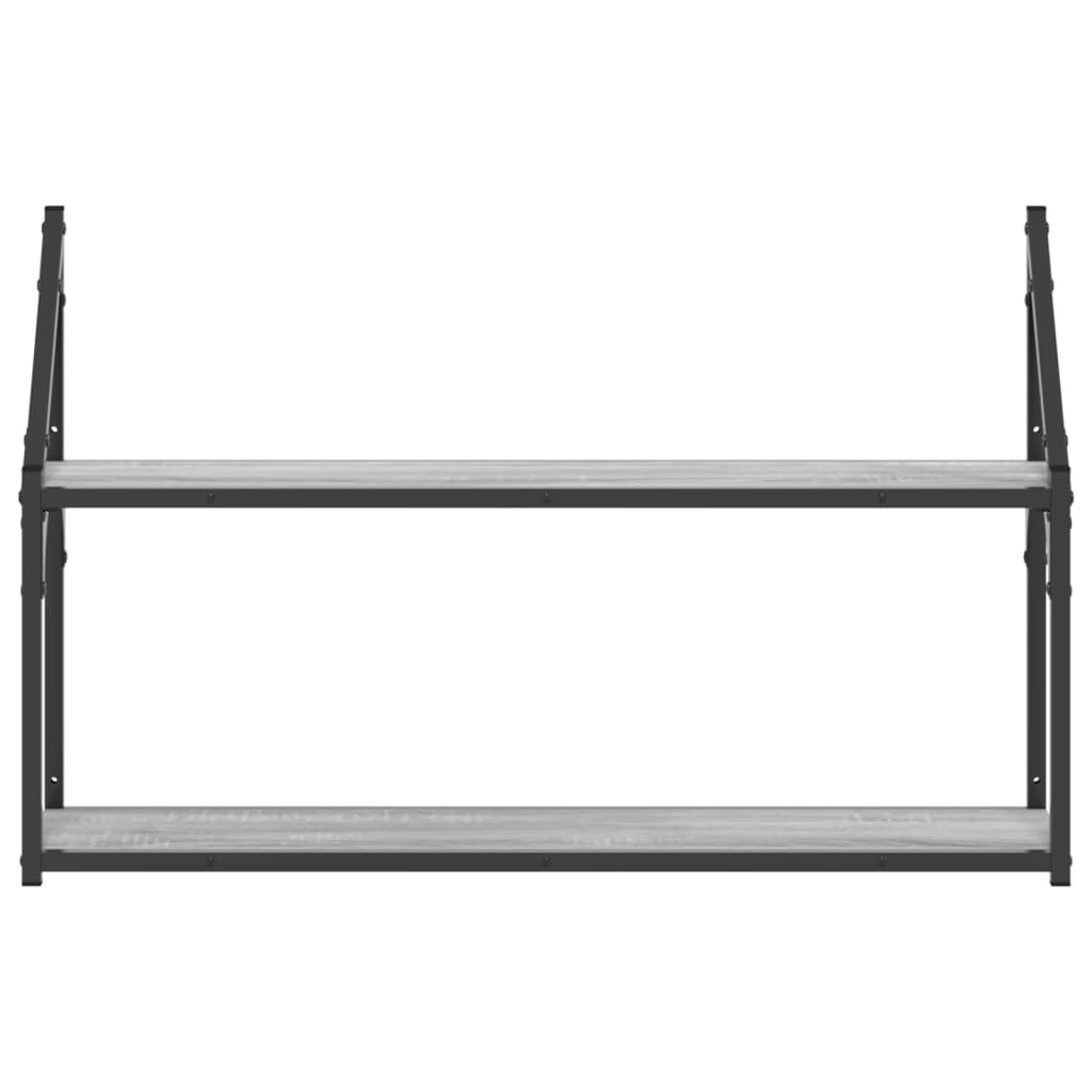 Wandrek 2-laags 80x21x51 cm bewerkt hout grijs sonoma eiken is nu te koop bij PeponiXL, paradijselijk wonen!